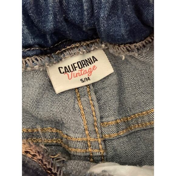 Drawstring Ripped Denim Jeans - California Vintage - Size 5 M - Picture 8 of 10